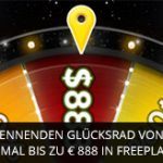 Weitere Informationen zuJetzt im 888 Casino das brennende Glücksrad drehen und bis zu 888 Euro gewinnen/